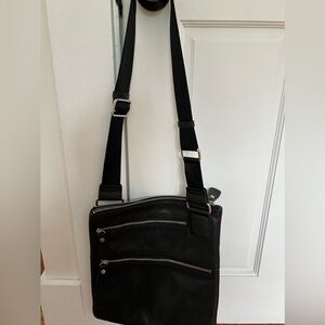 Margot black leather crossbody bag